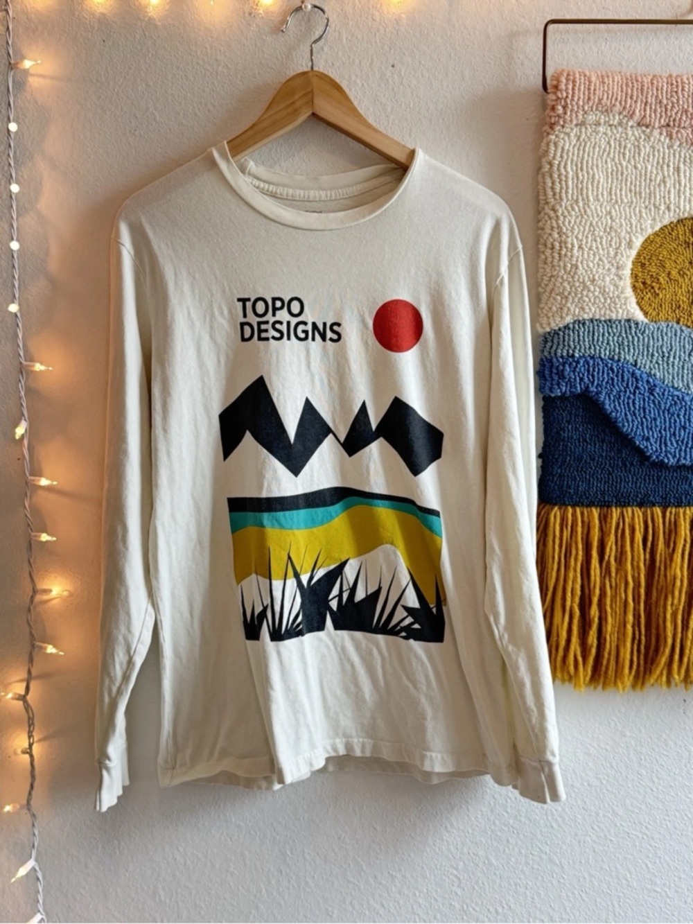 Topo Designs Large Logo Long Sleeve T Shirt Men's M Gorpcore